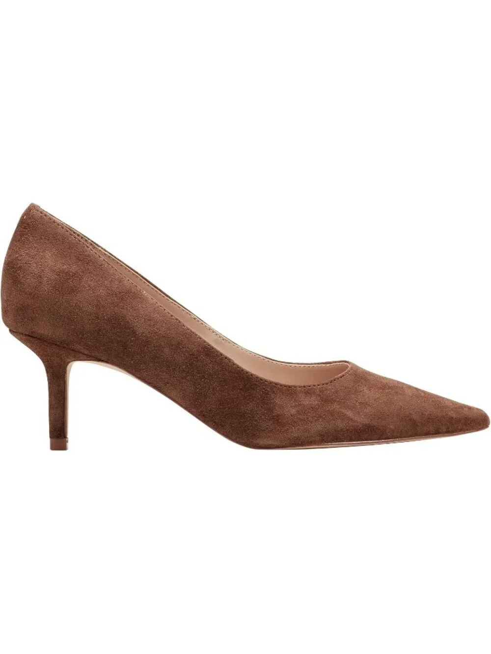 Women's Medium Natural Suede Pointed Toe Alola Casual Pumps Pull On Heel Shoes